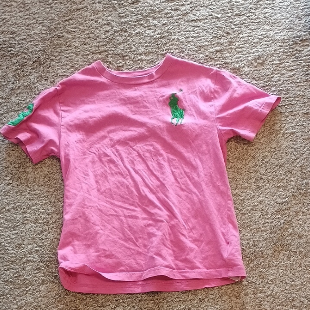 Polo by Ralph Lauren Pink Tee with Green Pony